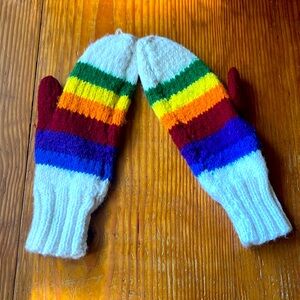 Rainbow mittens